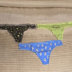 Aerie Cotton Women's Patterned Panties - Black, Blue, Green